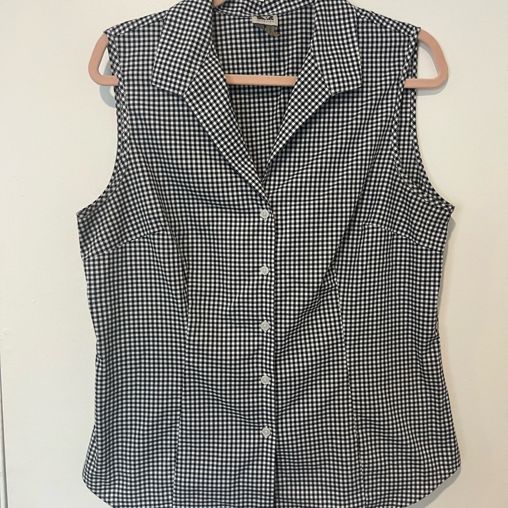 Black and White Checkered Sleeveless Top